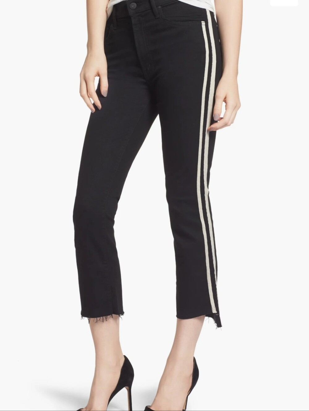 MOTHER The Insider Crop Step Fray Guilty Racer Jeans Size 26